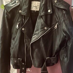 Avanti Black Leather Biker Jacket